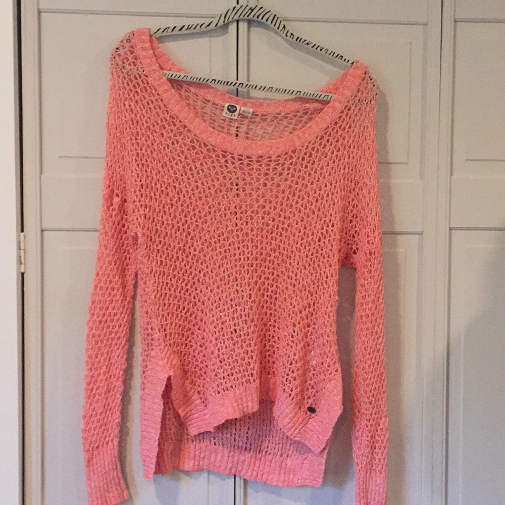 ROXY Womens pink off the shoulder sweater size L